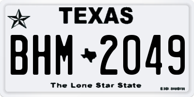TX license plate BHM2049