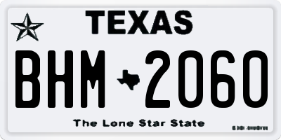TX license plate BHM2060