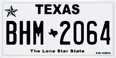 TX license plate BHM2064