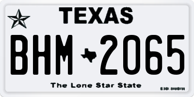 TX license plate BHM2065