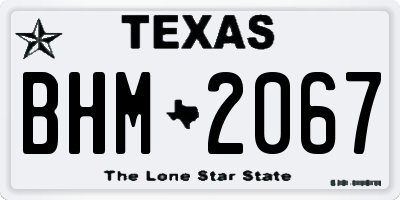 TX license plate BHM2067