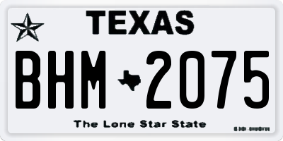 TX license plate BHM2075