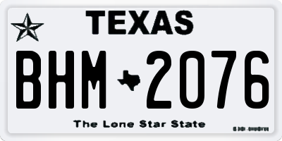 TX license plate BHM2076