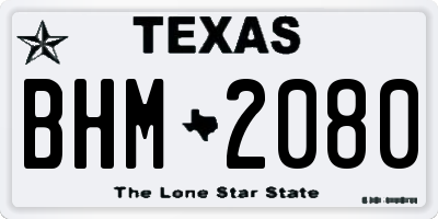 TX license plate BHM2080