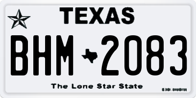 TX license plate BHM2083