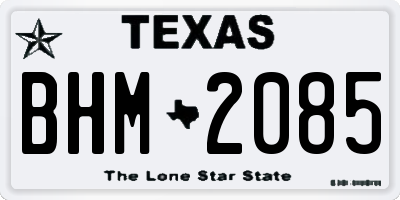 TX license plate BHM2085