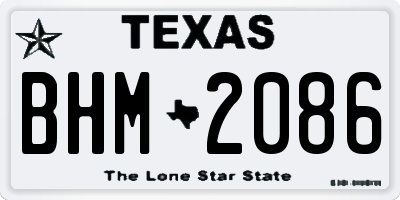 TX license plate BHM2086