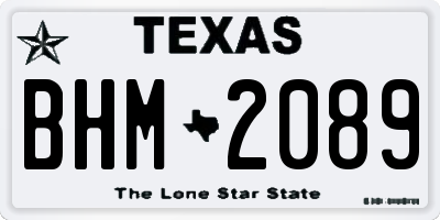 TX license plate BHM2089