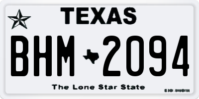 TX license plate BHM2094