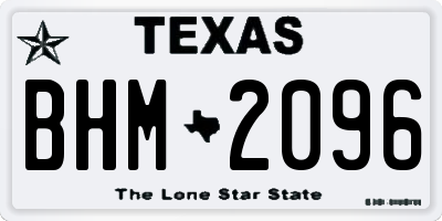 TX license plate BHM2096
