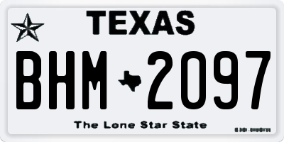 TX license plate BHM2097