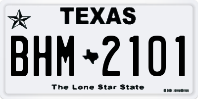 TX license plate BHM2101