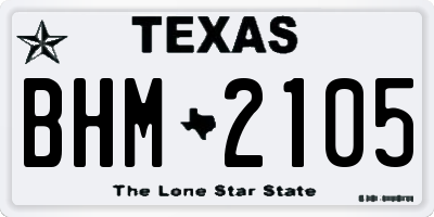 TX license plate BHM2105