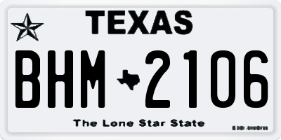 TX license plate BHM2106