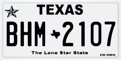 TX license plate BHM2107