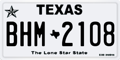 TX license plate BHM2108