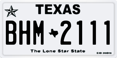 TX license plate BHM2111