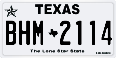 TX license plate BHM2114