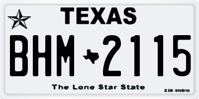 TX license plate BHM2115