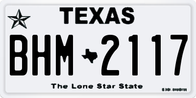 TX license plate BHM2117