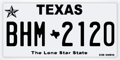 TX license plate BHM2120