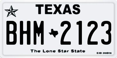 TX license plate BHM2123