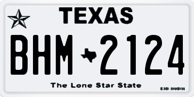 TX license plate BHM2124