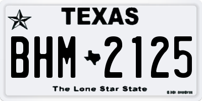 TX license plate BHM2125