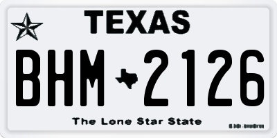 TX license plate BHM2126
