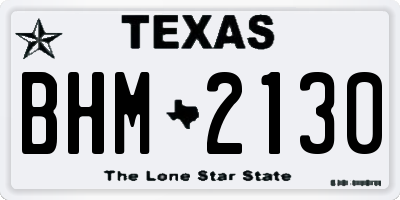 TX license plate BHM2130