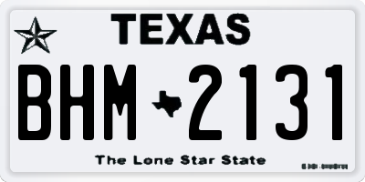 TX license plate BHM2131