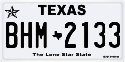 TX license plate BHM2133