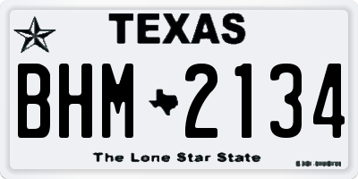 TX license plate BHM2134