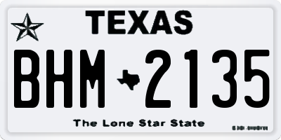 TX license plate BHM2135
