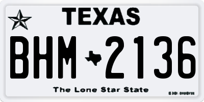 TX license plate BHM2136