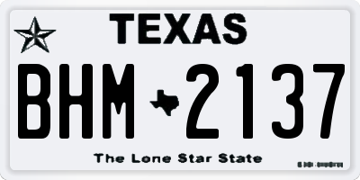 TX license plate BHM2137