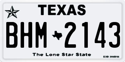 TX license plate BHM2143