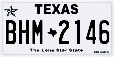 TX license plate BHM2146