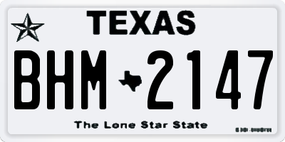 TX license plate BHM2147