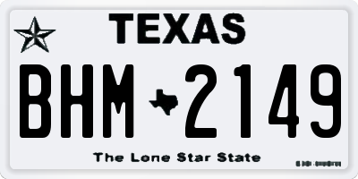 TX license plate BHM2149