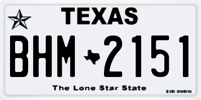 TX license plate BHM2151