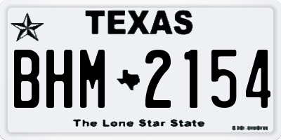 TX license plate BHM2154