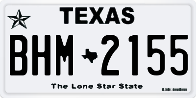 TX license plate BHM2155