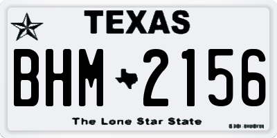 TX license plate BHM2156
