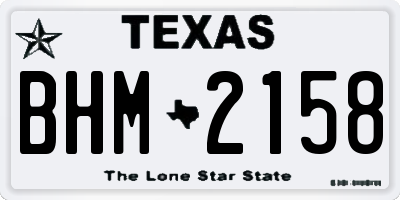 TX license plate BHM2158