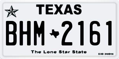 TX license plate BHM2161