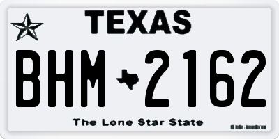 TX license plate BHM2162