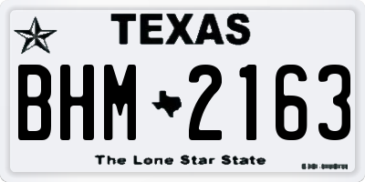 TX license plate BHM2163