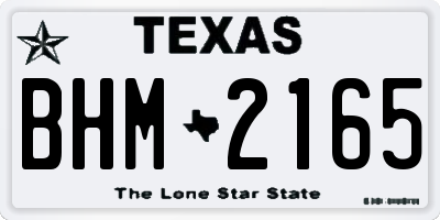 TX license plate BHM2165
