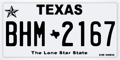 TX license plate BHM2167